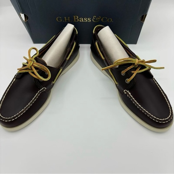 G.H. Bass & Co. MENS LEATHER HAMPTON BOAT SHOE 8W - Picture 3 of 8